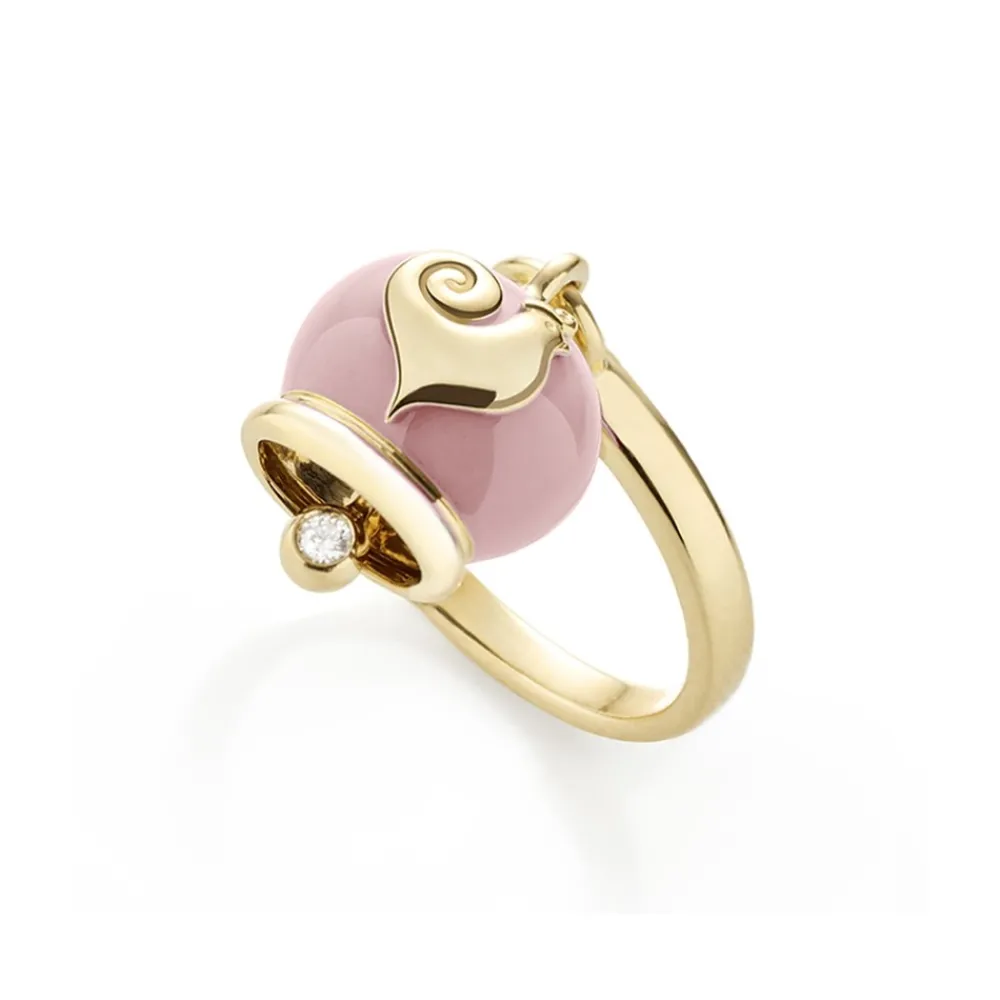 anello_campanella_micro_c_0-1.webp CHANTECLER Anello campanella micro in oro giallo e smalto rosa ref. 36616