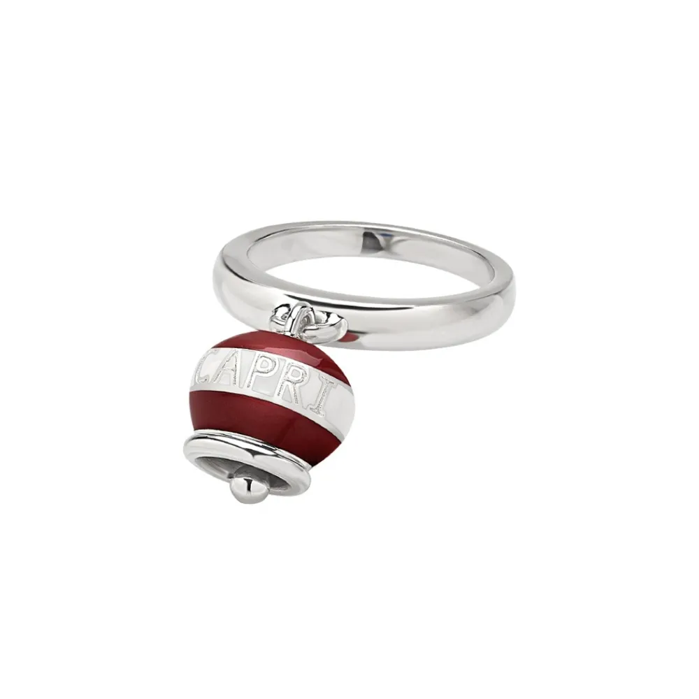 anello_campanella_piccolo_0-2.webp CHANTECLER Anello campanella piccolo in argento e smalto bianco e rosso ref. 40491