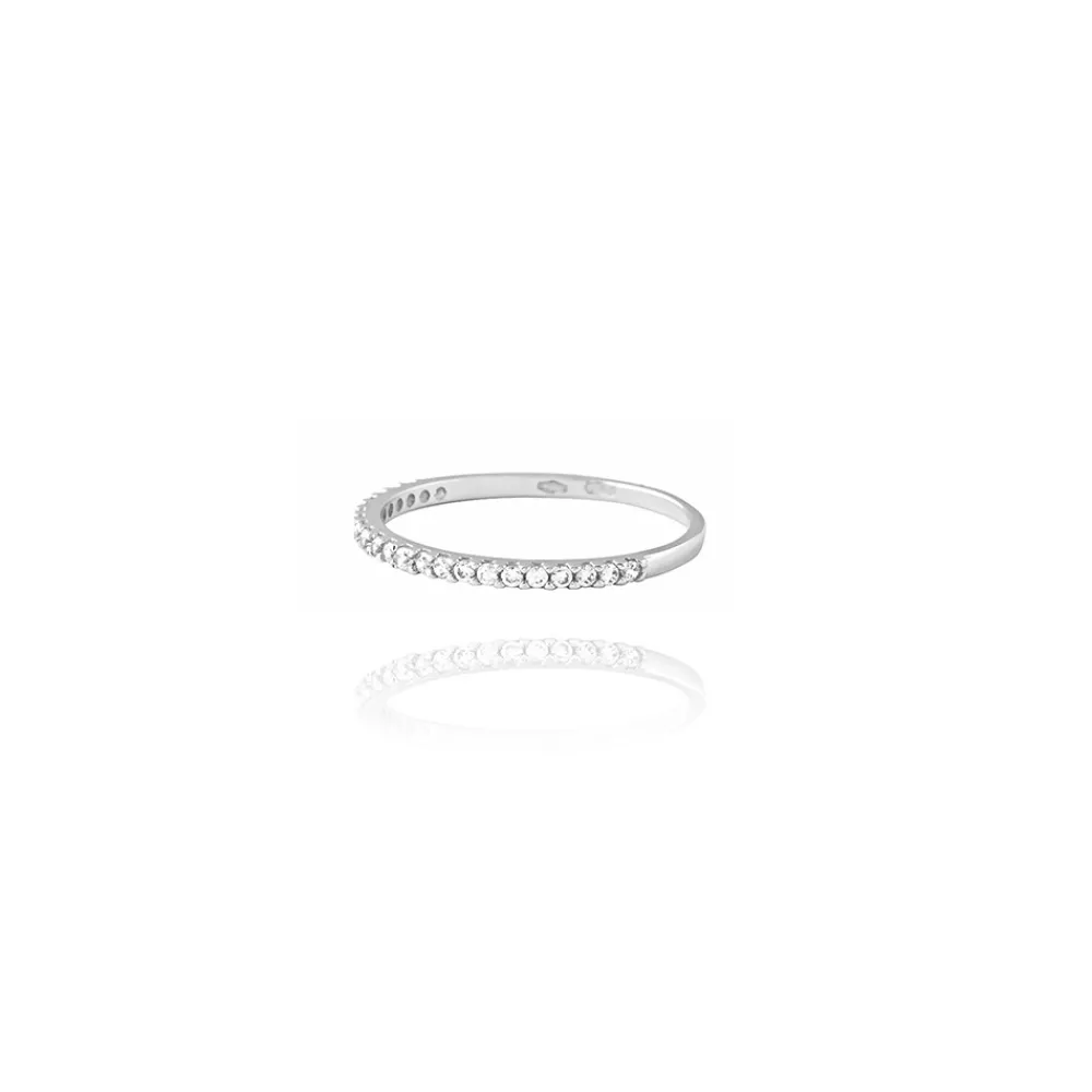 FACCO ANELLO  colore Bianco con zirconi Simbolo:  LINEA "La Vita della felicit?"
