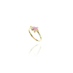 FACCO ANELLO  colore Giallo, smalto dipinto a mano da Maestri Orafi,?brevettato?e anallergico. Simbolo:  STELLA "La gioia radiante della Vita"