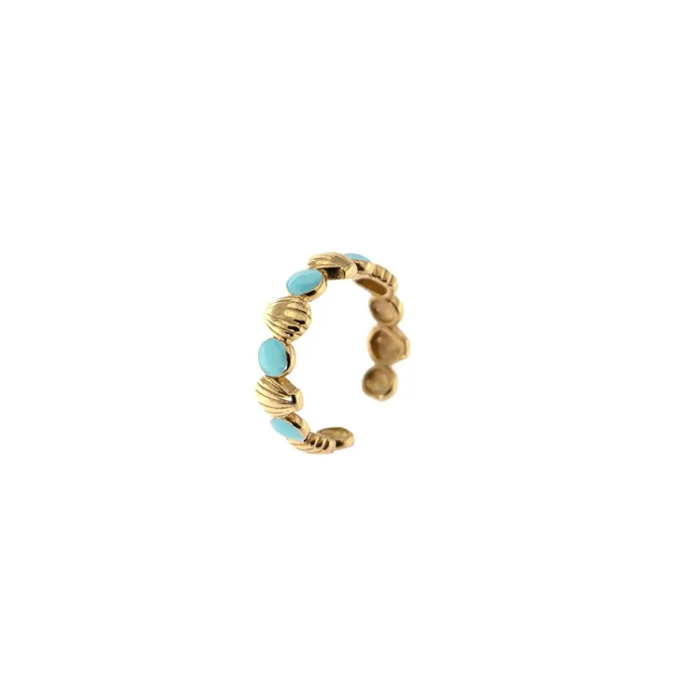 anello_conchiglia_smalto__0-2.webp RUE DES MILLE ANELLO CONCHIGLIA SMALTO TURCHESE ref. AE-AN-CON-T