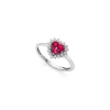 DONNA ORO ANELLO CUORE DELLA REGINA IN ORO BIANCO RUBINI E DIAMANTI ref. DHAR9254.004
