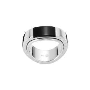 MONTBLANC ANELLO IN ARGENTO E RESINA NERA ref. 36210