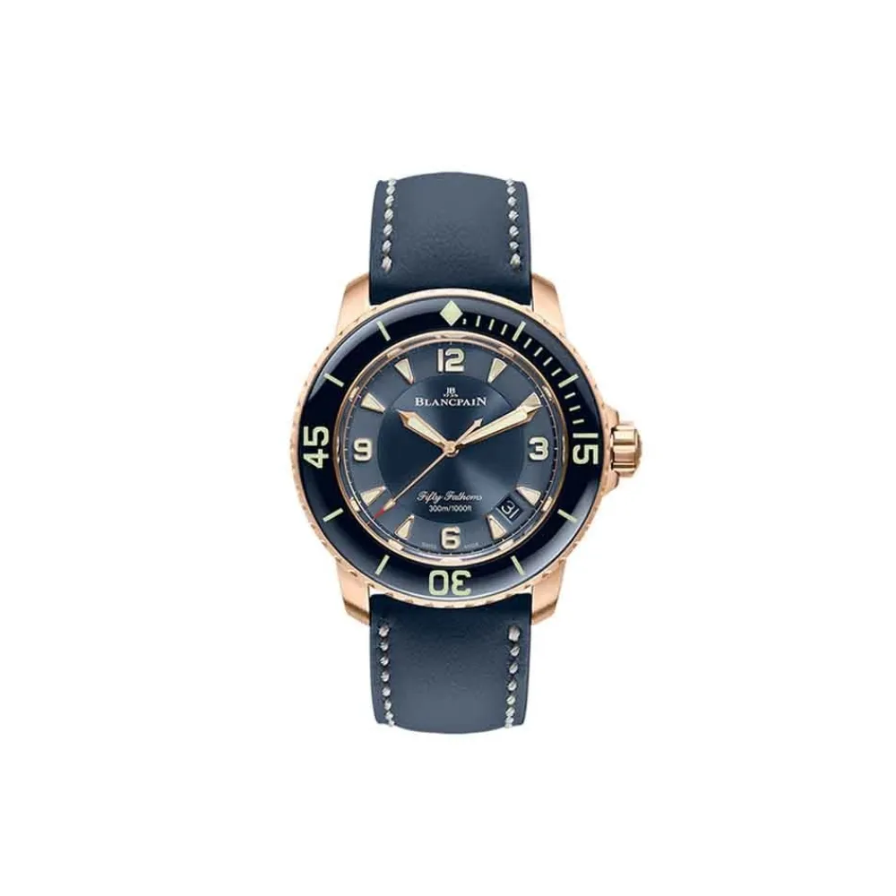 blancpain_fifty_fathoms_a_0-1.webp BLANCPAIN Fifty Fathoms Automatique 5015 3603C 63B subacqueo moderno passione oro rosso Barennia caucciù