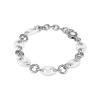 CHANTECLER Bracciale a maglia marina in argento e smalto bianco ef. 40644