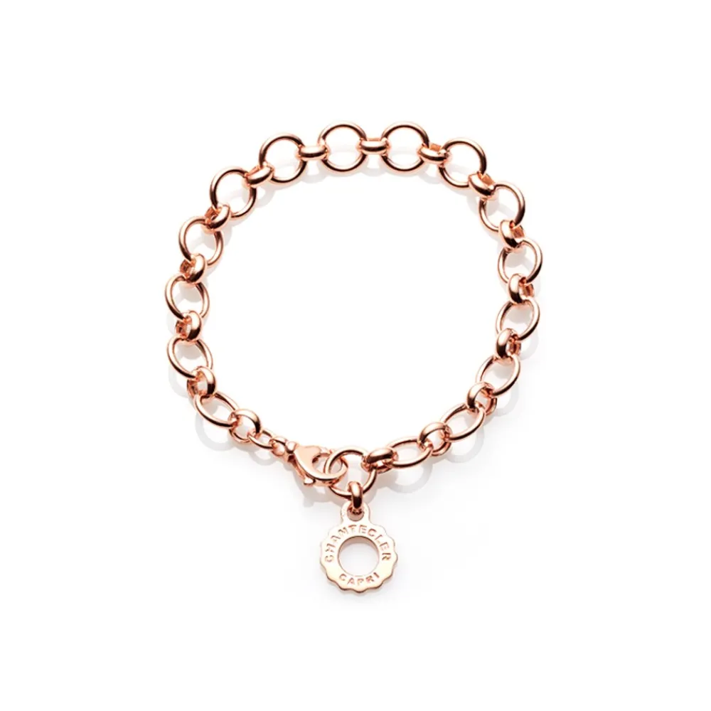 bracciale_a_maglie_tonde__0-1.webp CHANTECLER Bracciale a maglie tonde in oro rosa con pendente logo