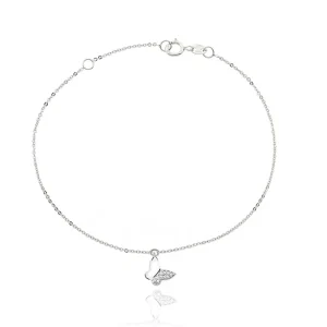 FACCO BRACCIALE  colore Bianco con zirconi Simbolo:  FARFALLA "Per chi vive con gioia"