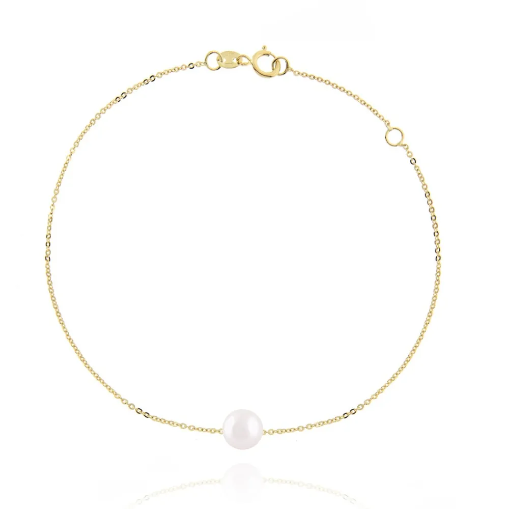 FACCO BRACCIALE  colore Giallo con Perla Naturale Simbolo:  PERLA "Racchiude la purezza della Natura"