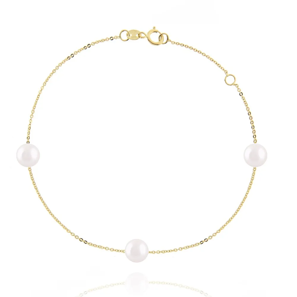 FACCO BRACCIALE  colore Giallo con Perla Naturale Simbolo:  PERLA "Racchiude la purezza della Natura"