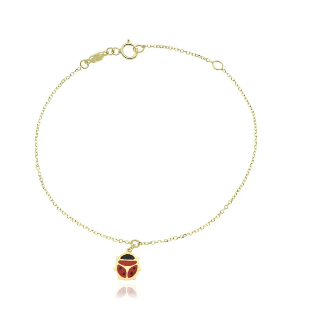bracciale_colore_giallo_s_0-12.webp FACCO BRACCIALE colore Giallo, smalto dipinto a mano da Maestri Orafi,?brevettato?e anallergico. Simbolo: COCCINELLA "La fortuna arriva inaspettata"