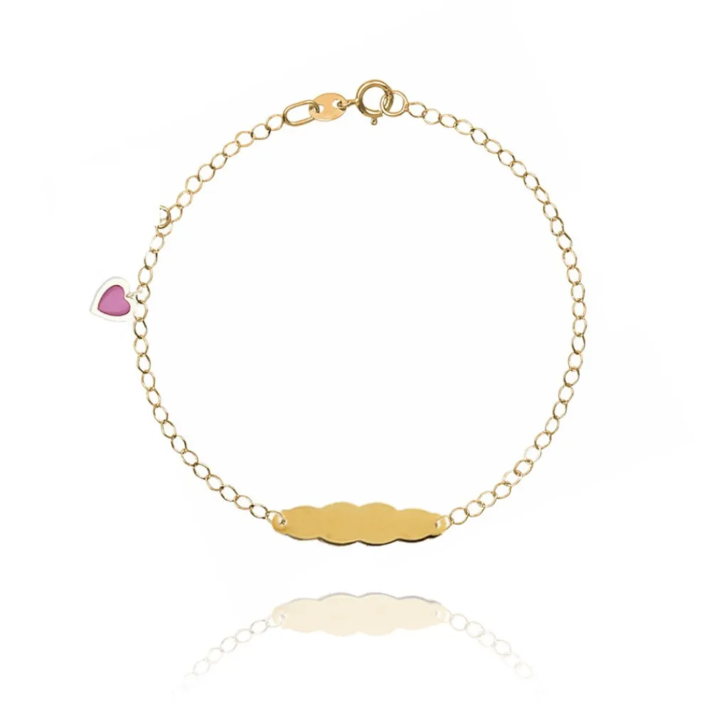 FACCO BRACCIALE  colore Giallo, smalto dipinto a mano da Maestri Orafi,?brevettato?e anallergico. Simbolo:  CUORE "La dolcezza racchiusa nel Cuore"