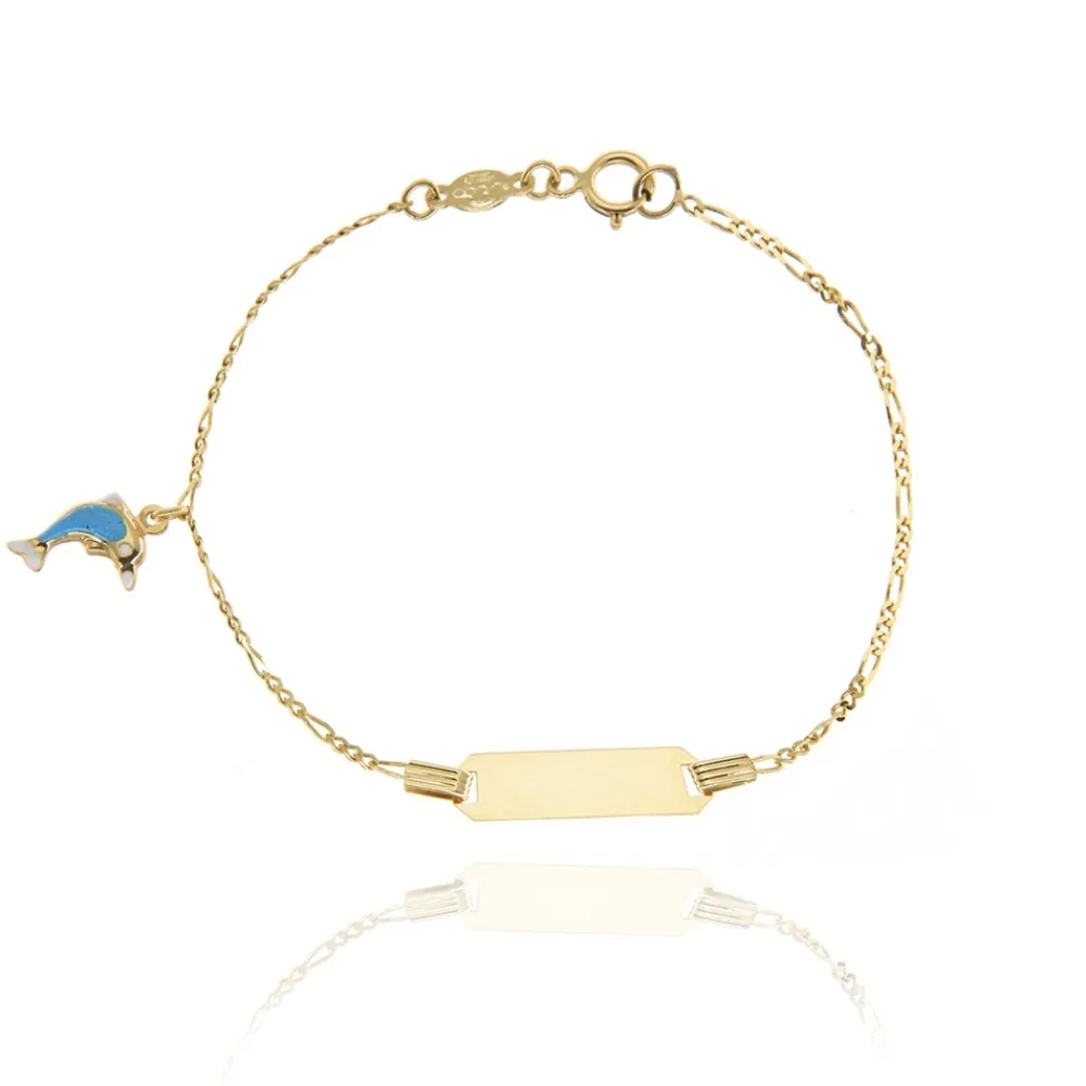 FACCO BRACCIALE  colore Giallo, smalto dipinto a mano da Maestri Orafi,?brevettato?e anallergico. Simbolo:  DELFINO "La libert? di esprimere se stessi"