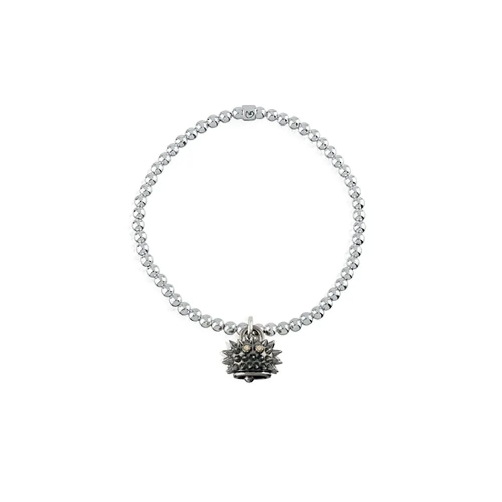 bracciale_elastico_con_ca_0-12.webp CHANTECLER Bracciale elastico con campanella riccio micro in argento e diamanti ref. 39022 L