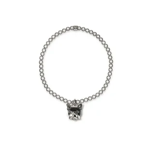 CHANTECLER Bracciale elastico con ciondolo cane micro in argento smalto e spinello ref. 38582 L