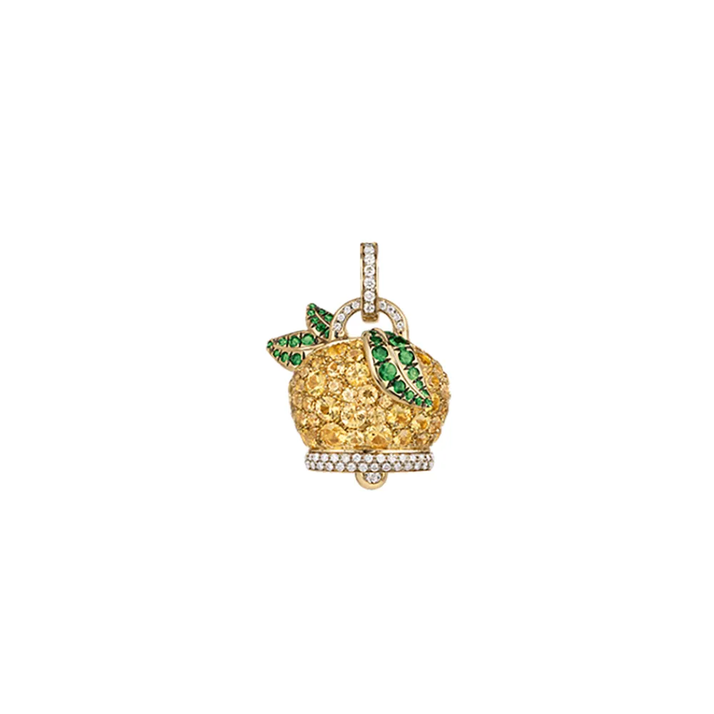 ciondolo_campanella_limon_0.webp CHANTECLER Ciondolo campanella limone grande in oro e pietre ref. 40228