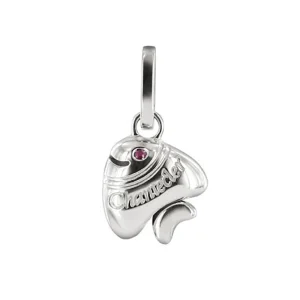 CHANTECLER Ciondolo campanella pesciolino medio in argento e rubino ref. 31239