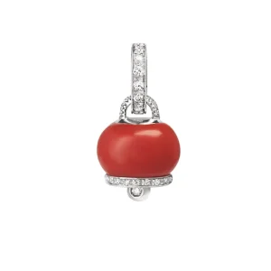 CHANTECLER Ciondolo campanella piccolo in oro diamanti e corallo ref. 30953