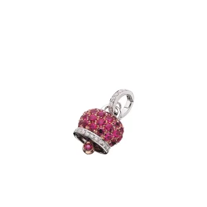 CHANTECLER Ciondolo campanelle medio in oro diamanti e rubini ref. 26884