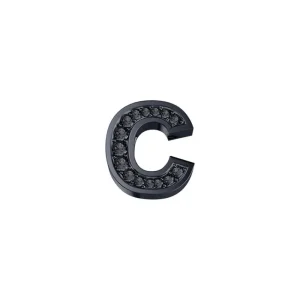 DONNA ORO CIONDOLO LETTERA C IN ORO BRUNITO E DIAMANTI NERI ref. DCHF7278C.002