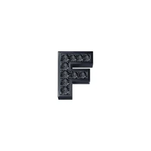 DONNA ORO CIONDOLO LETTERA F IN ORO BRUNITO E DIAMANTI NERI ref. DCHF7278F.002