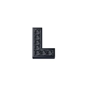 DONNA ORO CIONDOLO LETTERA L IN ORO BRUNITO E DIAMANTI NERI ref. DCHF7278L.001