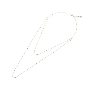 CHANTECLER Collana a due fili in oro giallo con elementi sfere oro e diamanti bianchi