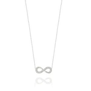 FACCO COLLANA  colore Bianco con zirconi Simbolo:  INFINITO "Il sentimento che non conosce fine"