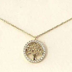 FACCO COLLANA colore Giallo con zirconi  Simbolo:  ALBERO DELLA VITA "La forza della Vita"