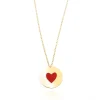 FACCO COLLANA  colore Giallo, smalto dipinto a mano da Maestri Orafi,?brevettato?e anallergico. Simbolo:  CUORE "La dolcezza racchiusa nel Cuore"