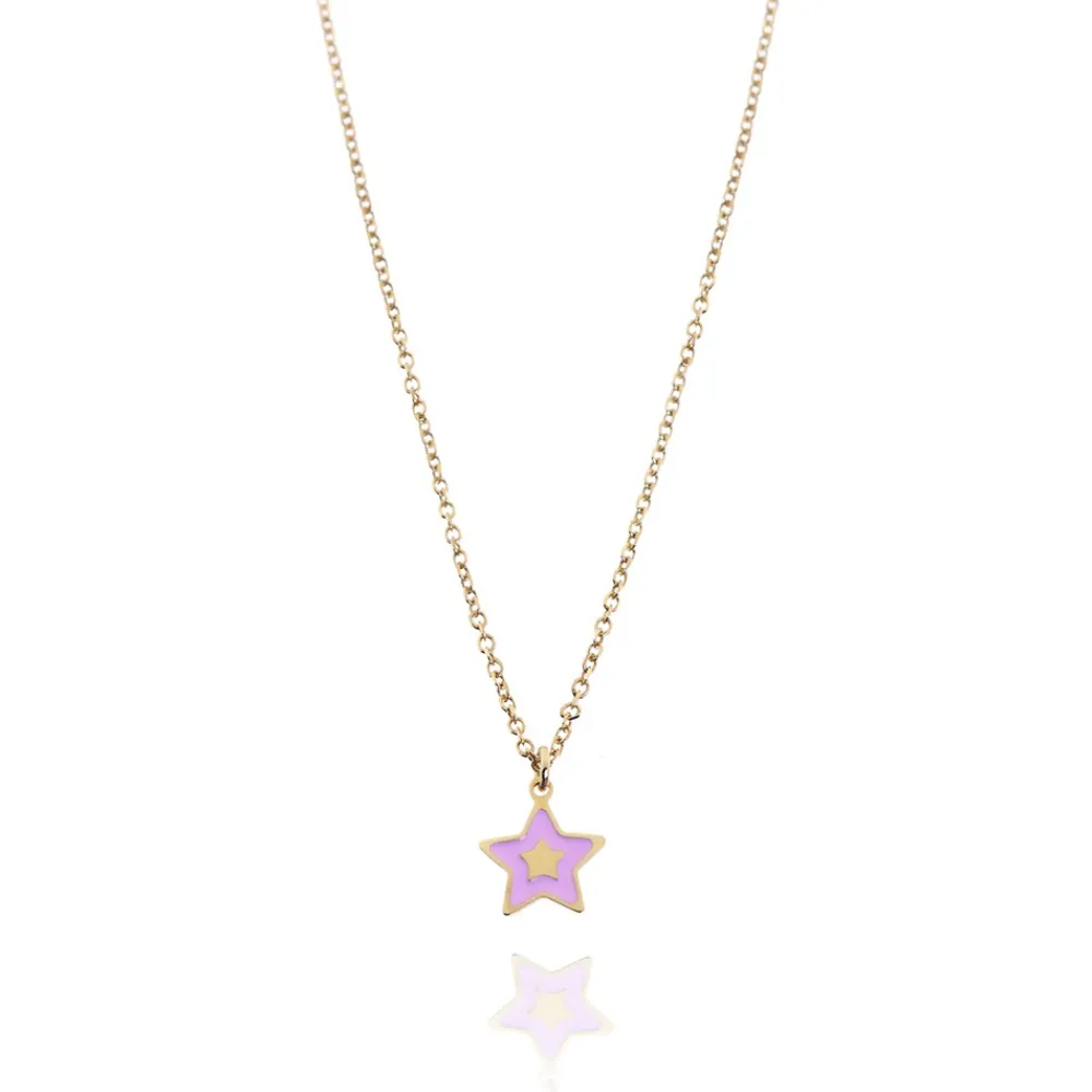 FACCO COLLANA  colore Giallo, smalto dipinto a mano da Maestri Orafi,?brevettato?e anallergico. Simbolo:  STELLA "La gioia radiante della Vita"