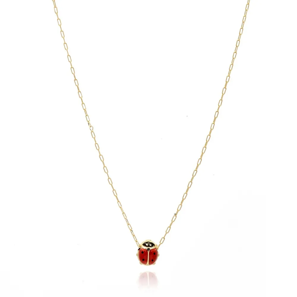 collana_colore_giallo_sma_0-9.webp FACCO COLLANA colore Giallo, smalto dipinto a mano da Maestri Orafi,?brevettato?e anallergico. Simbolo: COCCINELLA "La fortuna arriva inaspettata"