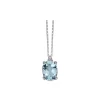 DONNA ORO COLLANA IN ORO BIANCO ACQUAMARINA OVALE E DIAMANTI ref. DHPA7180.002