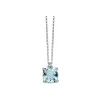 DONNA ORO COLLANA IN ORO BIANCO ACQUAMARINA QUADRATA E DIAMANTI ref. DHPA7184.002