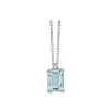 DONNA ORO COLLANA IN ORO BIANCO ACQUAMARINA RETTANGOLARE E DIAMANTI ref. DHPA7181.002