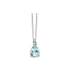 DONNA ORO COLLANA IN ORO BIANCO ACQUAMARINA GOCCIA E DIAMANTI ref. DHPA7182.002