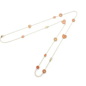 CHANTECLER Collana lunga in oro giallo corallo e diamanti ref. 37024