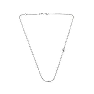 CHANTECLER Collana rolò 45 cm doppia in oro bianco con intercalare galletto