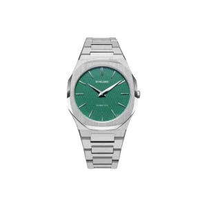 D1 MILANO ULTRA THIN CAPRI 38 MMref. D1-UTBU05 acciaio inossidabile argento verde Miyota