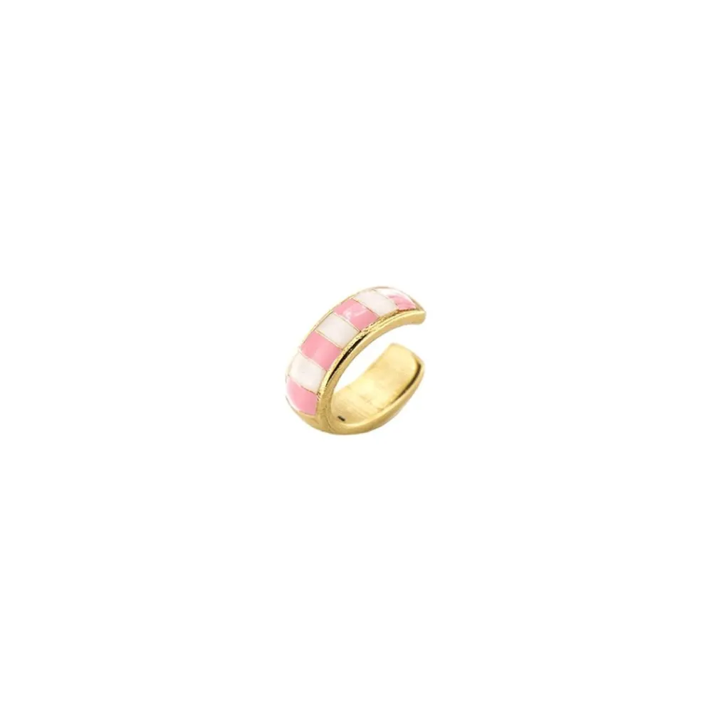 earcuff_a_righe_biancoros_0.webp RUE DES MILLE EARCUFF A RIGHE BIANCO/ROSA ref. AE-EAR-R