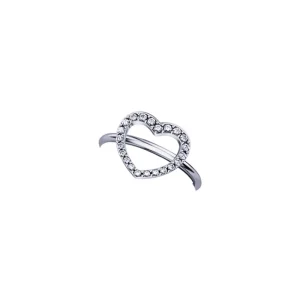 DONNA ORO ELEMENTO ANELLO CUORE ORO BIANCO E DIAMANTI