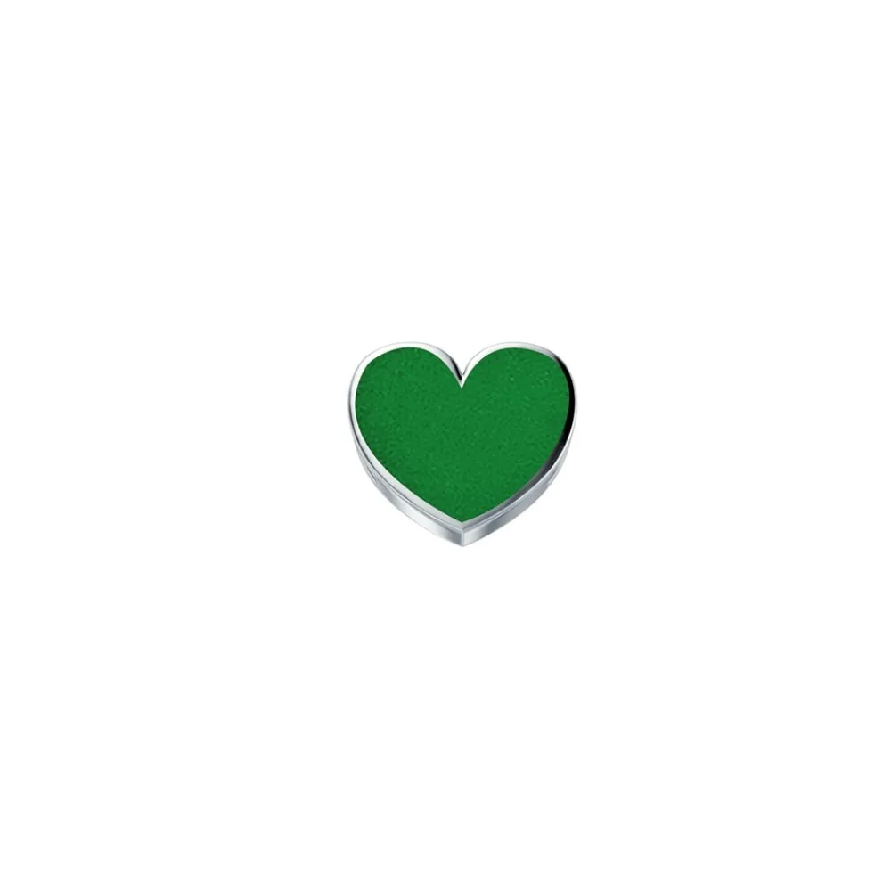 elemento_cuore_reverso_in_0.webp DONNA ORO ELEMENTO CUORE REVERSO IN ORO BIANCO E SMALTO VERDE - ELEMENTS ref. DCHF9244