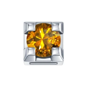 DONNA ORO ELEMENTO GRIFFE ORO BIANCO CON DIAMANTE BROWN