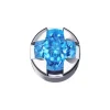 DONNA ORO ELEMENTO GRIFFE TONDA ORO BIANCO CON TOPAZIO BLU