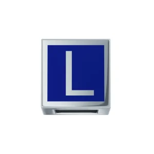 DONNA ORO ELEMENTO LETTERA  ORO BIANCO E SMALTO BLU
