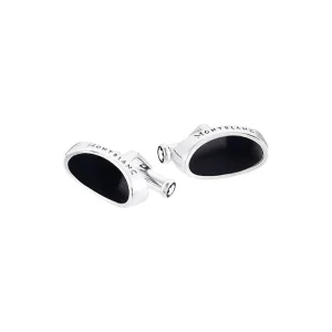 MONTBLANC GEMELLI OVALI IN ARGENTO STERLING E ONICE NERO MEISTERSTÜCK ref. 107209