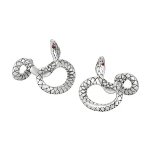 MONTBLANC GEMELLI SERPENTE IN ARGENTO STERLING E LACCA ROSSA HERITAGE ref. 114752