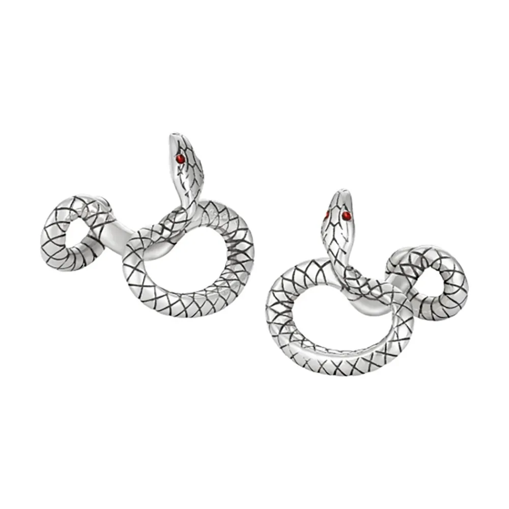 gemelli_serpente_montblan_0.webp MONTBLANC GEMELLI SERPENTE IN ARGENTO STERLING E LACCA ROSSA HERITAGE ref. 114752