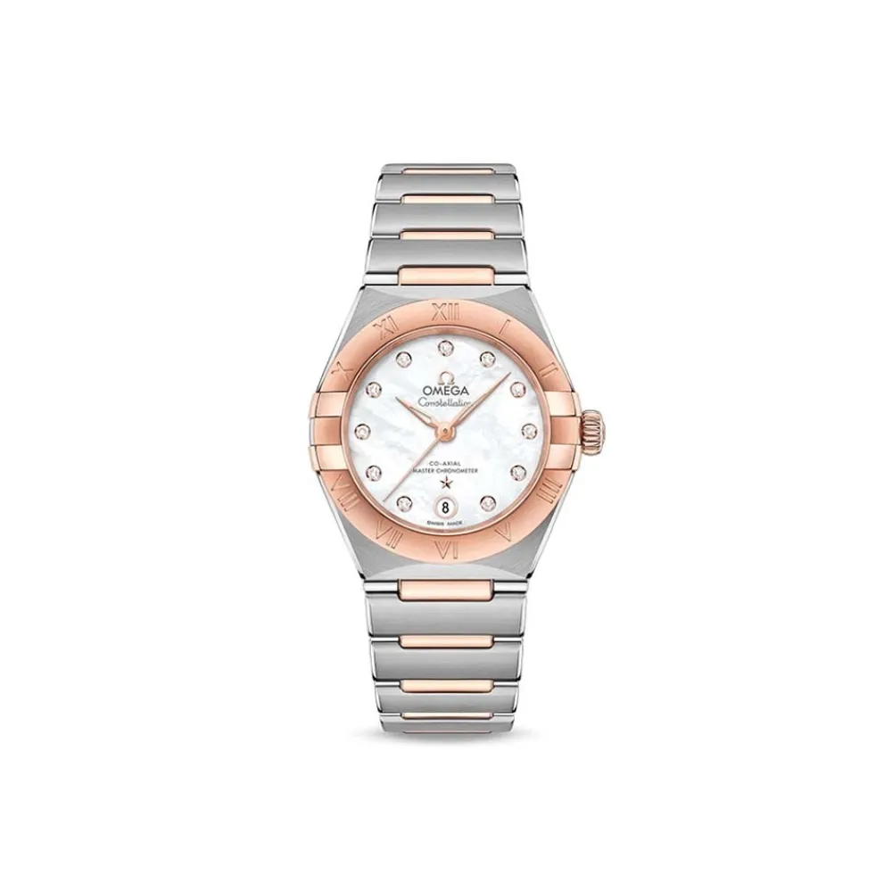omega_constellation_coaxi_0-1.webp OMEGA CONSTELLATION CO‑AXIAL MASTER CHRONOMETER 29 MM 131.20.29.20.55.001 13120292055001 oro Sedna acciaio inossidabile madreperla romani indici diamanti cronometro