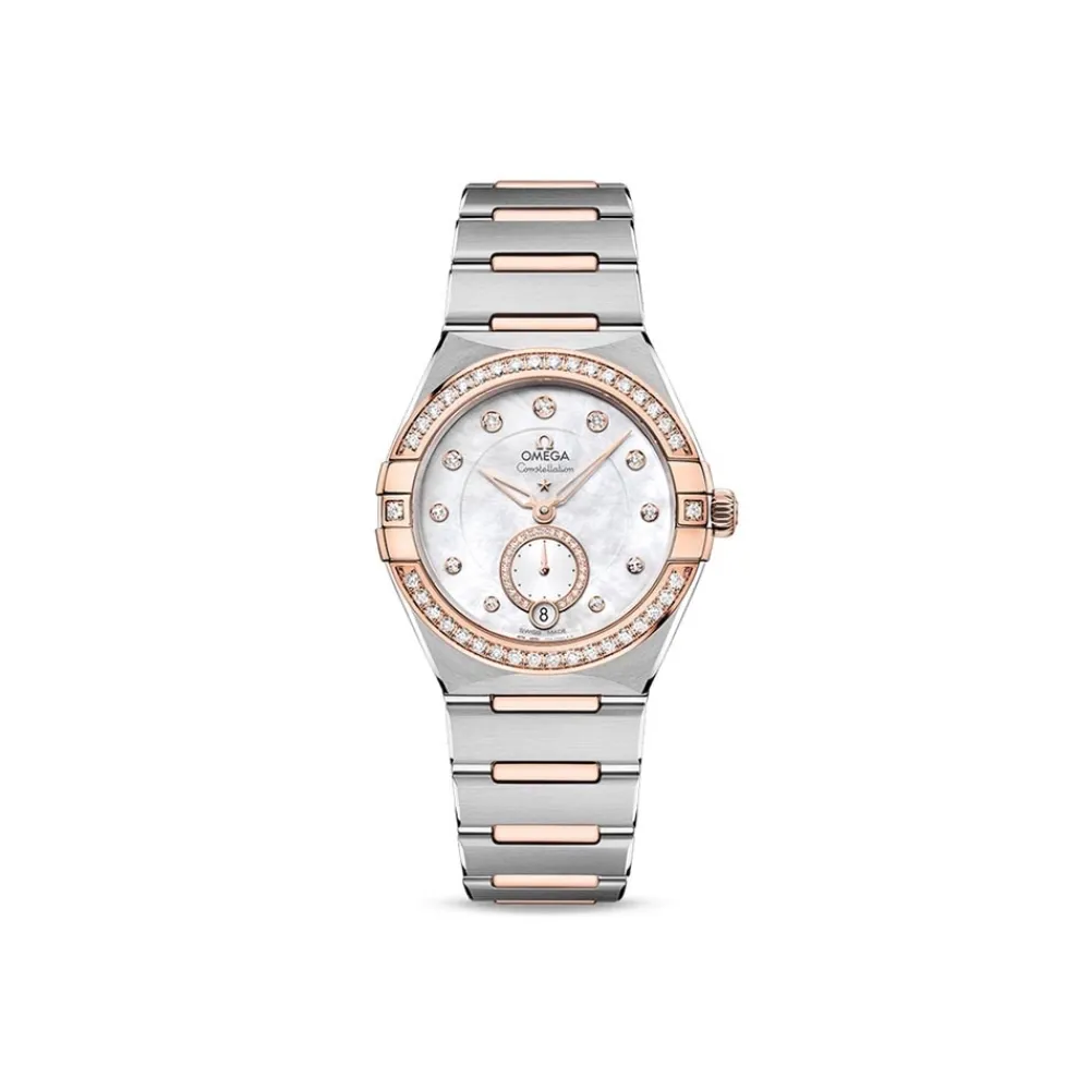 omega_constellation_coaxi_0.webp OMEGA CONSTELLATION CO‑AXIAL MASTER CHRONOMETER SMALL SECONDS 34 MM 131.25.34.20.55.001 13125342055001 oro Sedna acciaio inossidabile madreperla diamanti indici
