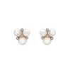 CHANTECLER Orecchini a lobo Cherie in oro bianco 18Kt, diamanti e perle freshwater ref. 42384